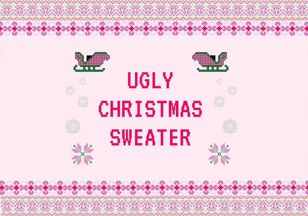 Πινακας σε καμβά PINK CHRISTMAS UGLY SWEATER