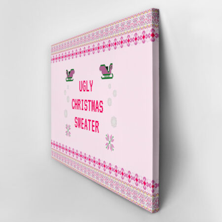 Πινακας σε καμβά PINK CHRISTMAS UGLY SWEATER - Χριστουγεννιάτικοι Πίνακες Sticky 3
