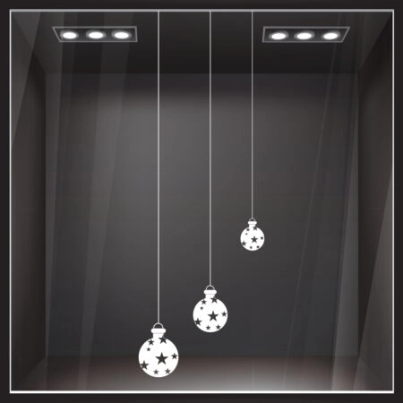 Χριστουγεννιάτικο αυτοκόλλητο XMAS BALLS 2 - Χριστουγεννιάτικη βιτρίνα Sticky 1
