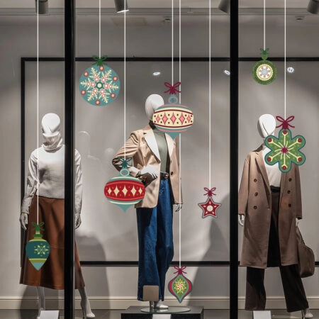 Χριστουγεννιάτικο αυτοκόλλητο XMAS BALLS C1 - Χριστουγεννιάτικη βιτρίνα Sticky 1
