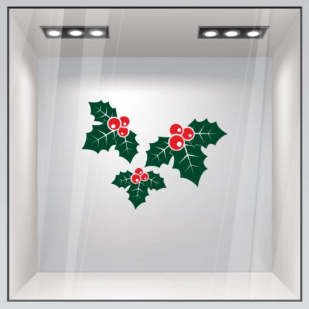 Χριστουγεννιάτικο αυτοκόλλητο XMAS HOLLY BERRIES