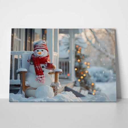 Πινακας σε καμβά XMAS SNOWMAN - Χριστουγεννιάτικοι Πίνακες Sticky 1