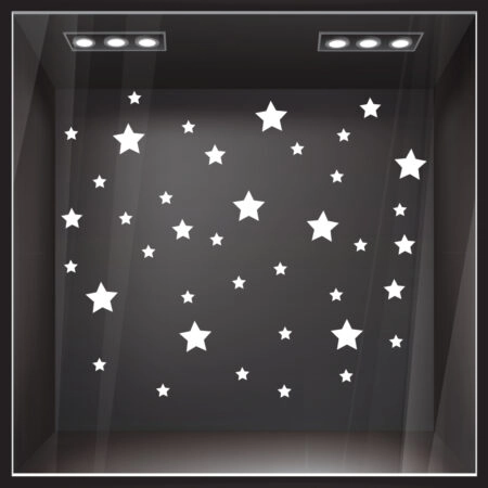 Χριστουγεννιάτικο αυτοκόλλητο XMAS STARS - Χριστουγεννιάτικη βιτρίνα Sticky 1