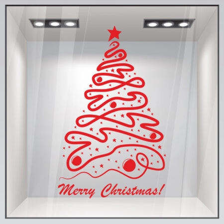 Χριστουγεννιάτικο αυτοκόλλητο XMAS TREE 2 - Χριστουγεννιάτικη βιτρίνα Sticky 1