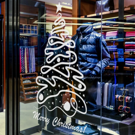 Χριστουγεννιάτικο αυτοκόλλητο XMAS TREE 2 - Χριστουγεννιάτικη βιτρίνα Sticky 2