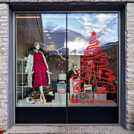 Χριστουγεννιάτικο αυτοκόλλητο XMAS TREE 2 - Χριστουγεννιάτικη βιτρίνα Sticky 3