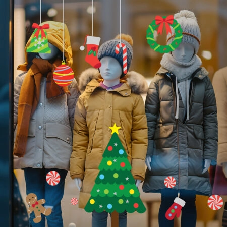 Χριστουγεννιάτικο αυτοκόλλητο XMAS SET C1 - Χριστουγεννιάτικη βιτρίνα Sticky 1
