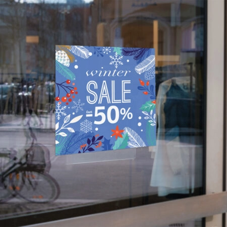 Αυτοκoλλητο Εκπτωσεων WINTER SALE BLUE - Αυτοκόλλητα εκπτώσεων Sticky 1