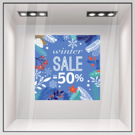 Αυτοκoλλητο Εκπτωσεων WINTER SALE BLUE