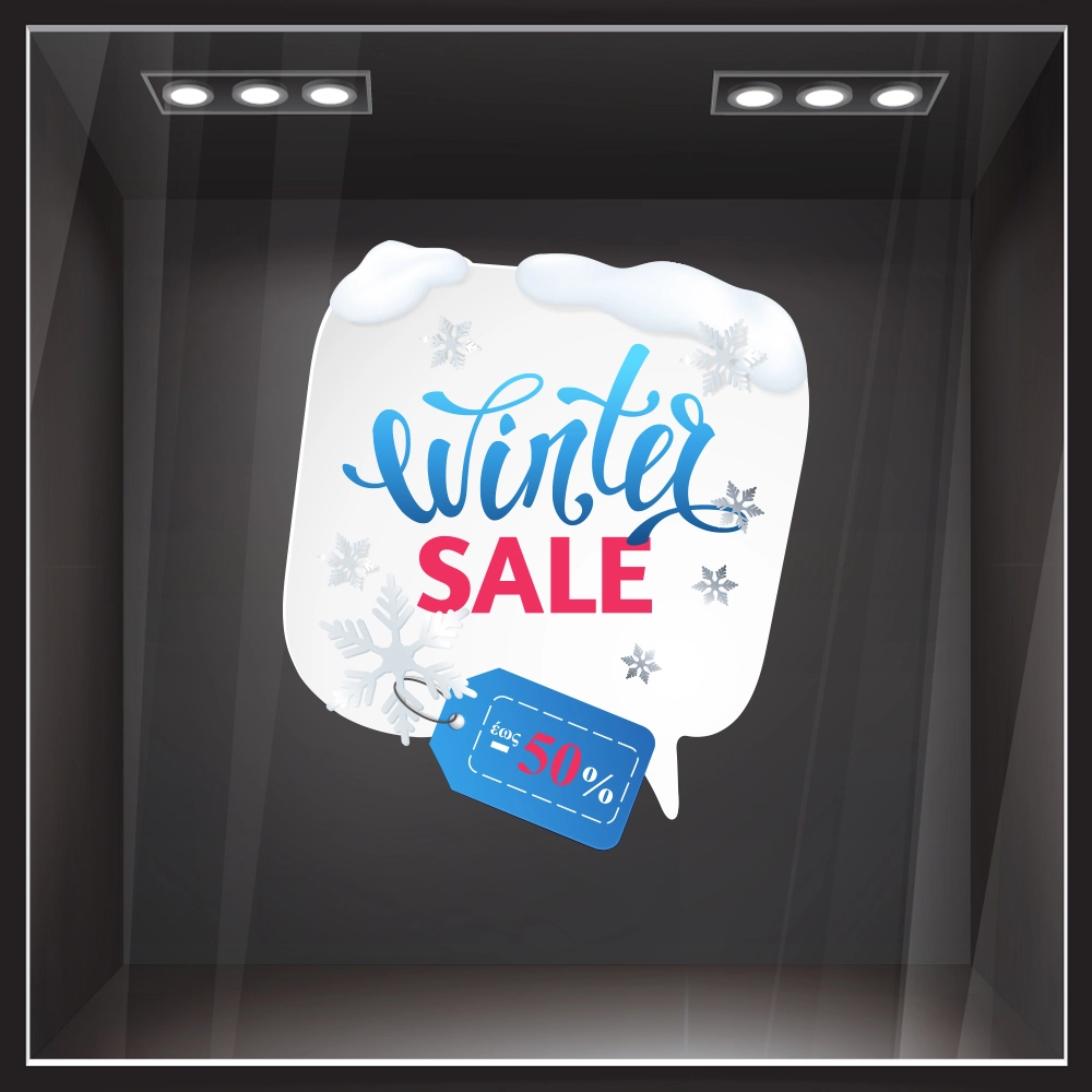 Αυτοκoλλητο Εκπτωσεων WINTER SALE BUBBLE TAG