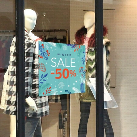 Αυτοκoλλητο Εκπτωσεων WINTER SALE CYAN - Αυτοκόλλητα εκπτώσεων Sticky 1