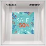 Αυτοκoλλητο Εκπτωσεων WINTER SALE CYAN