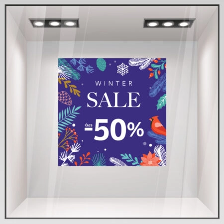 Αυτοκoλλητο Εκπτωσεων WINTER SALE DARK BLUE
