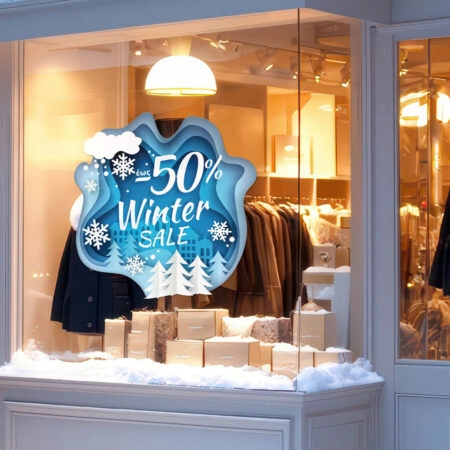 Αυτοκoλλητο Εκπτωσεων WINTER SALE SNOW - Αυτοκόλλητα εκπτώσεων Sticky 1