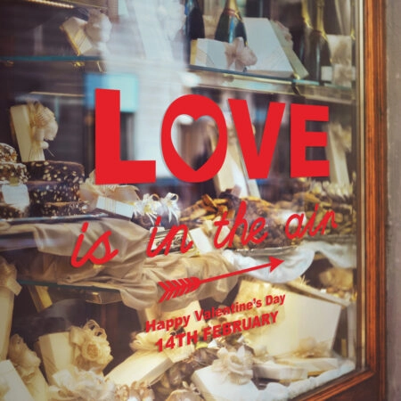 Αυτοκoλλητο Βιτρίνας LOVE IN THE AIR ARROW - Αγίου Βαλεντίνου Sticky 1