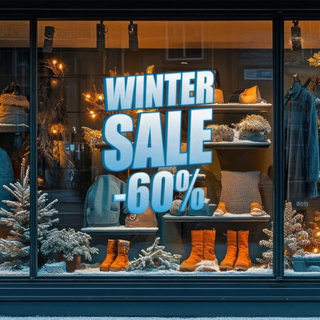 Αυτοκoλλητο Εκπτωσεων WINTER SALE FROZEN TEXT - Αυτοκόλλητα εκπτώσεων Sticky 1