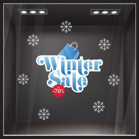 Αυτοκoλλητο Εκπτωσεων WINTER SALE SHOPPING