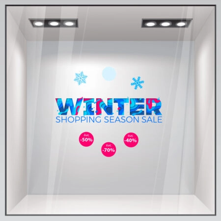 Αυτοκoλλητο Εκπτωσεων WINTER SEASON SALE