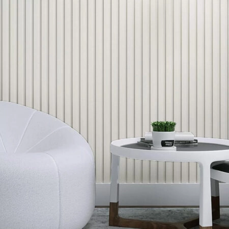 Διακοσμητικό MDF panel τοίχου με 3D πηχακια WHITE 502040 BEAT ST πλατος 11.9cm x υψος 2.75m - Πανελ τοίχου με 3D πηχάκια