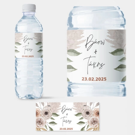 Αυτοκολλητη ετικέτα για μπουκαλι νερου BOHO WEDDING NAMES - Αυτοκολλητες ετικετες για μπουκαλακια νερου Sticky 1