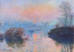 Πινακας σε καμβά MONET - SUNSET AT LAVACOURT, WINTER EFFECT