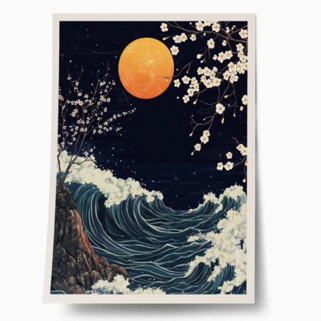 Πόστερ OCEAN AND FULL MOON - Τοπια - Φυση Sticky 1