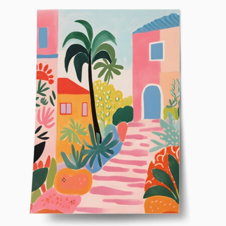 Πόστερ PALM TREES AND HOUSES - Τοπια - Φυση Sticky 1
