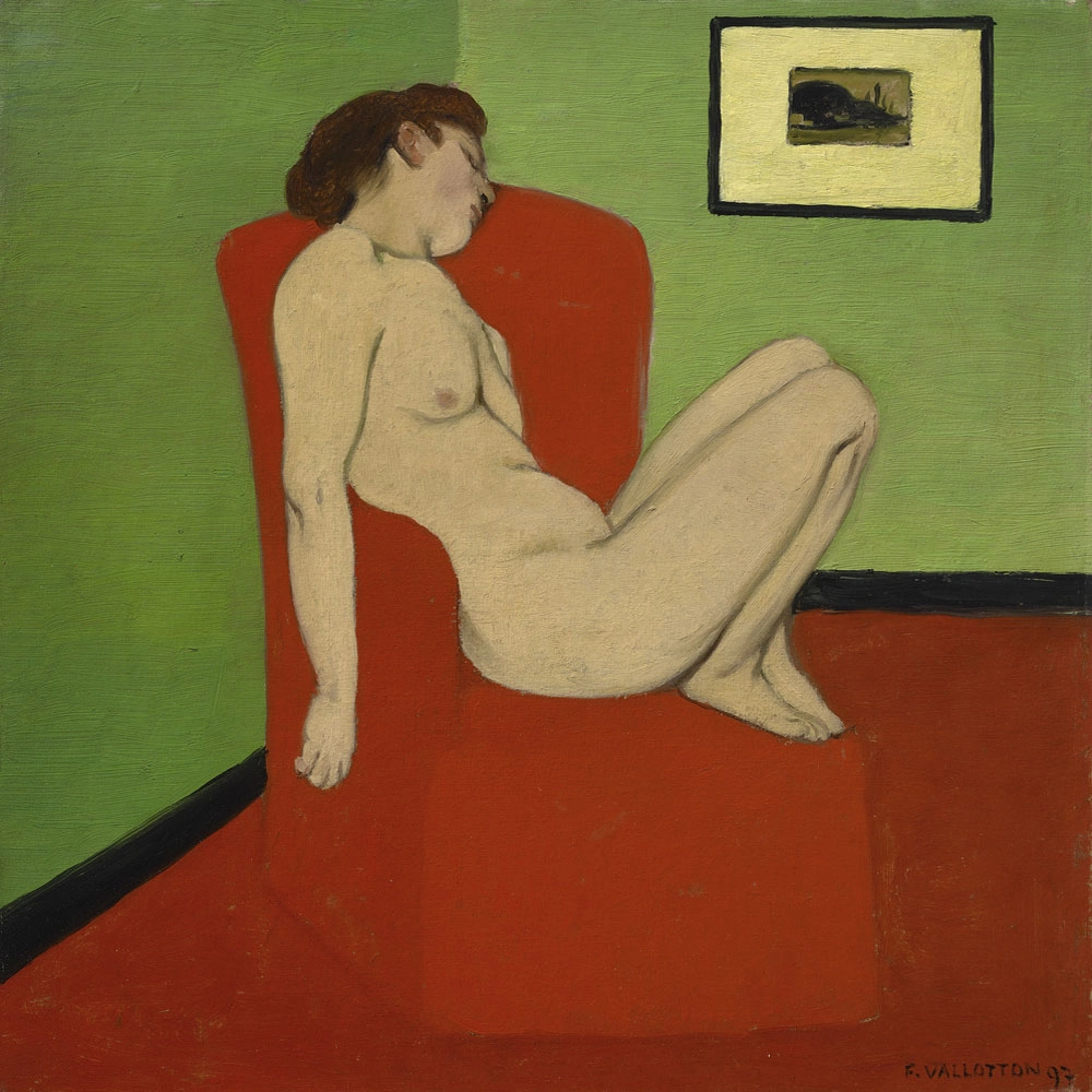 Πίνακας σε καμβά FELIX VALLOTTON - FEMME NUE ASSISE DANS UN FAUTEUIL