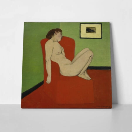 Πίνακας σε καμβά FELIX VALLOTTON - FEMME NUE ASSISE DANS UN FAUTEUIL - Felix Vallotton Sticky 1