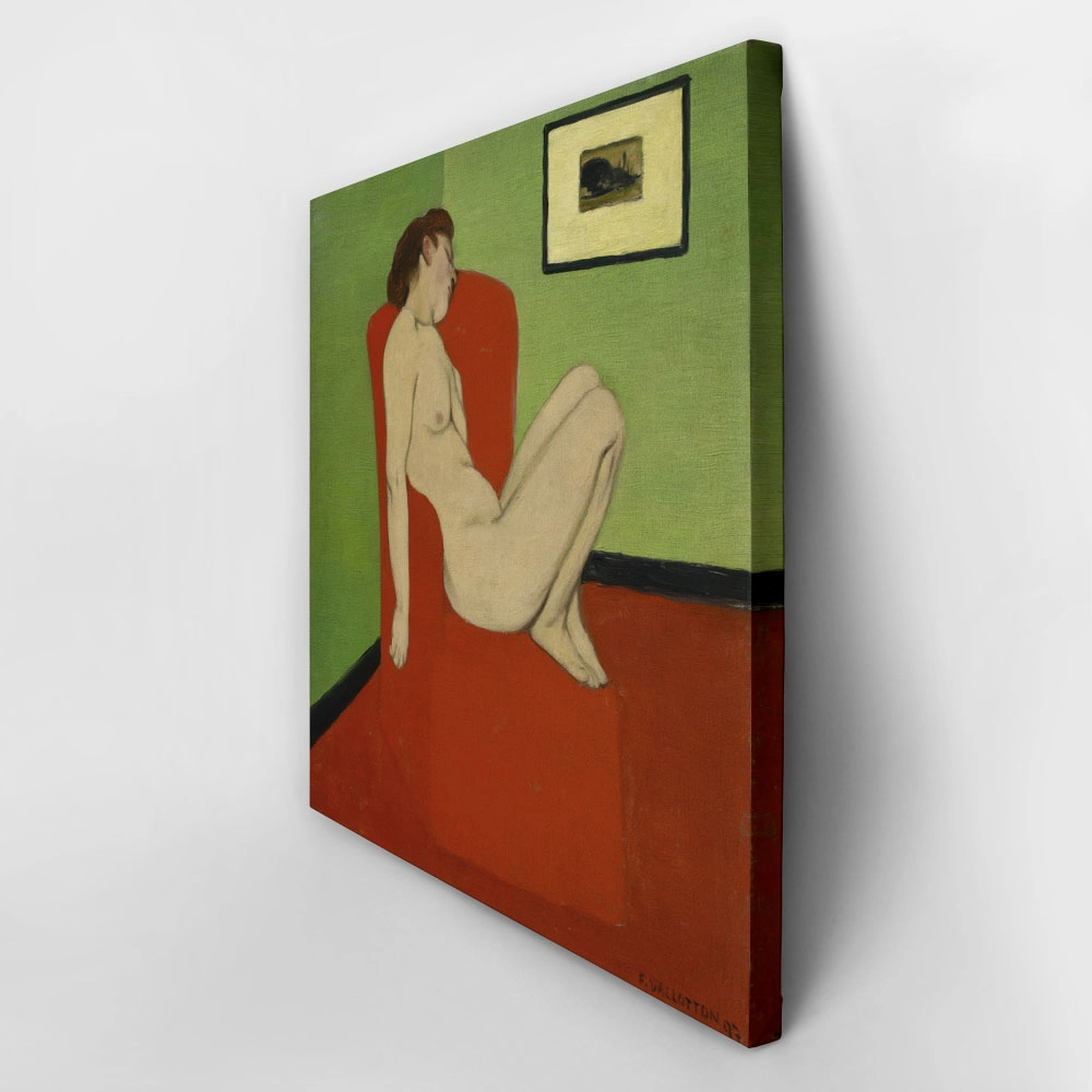 Πίνακας σε καμβά FELIX VALLOTTON - FEMME NUE ASSISE DANS UN FAUTEUIL
