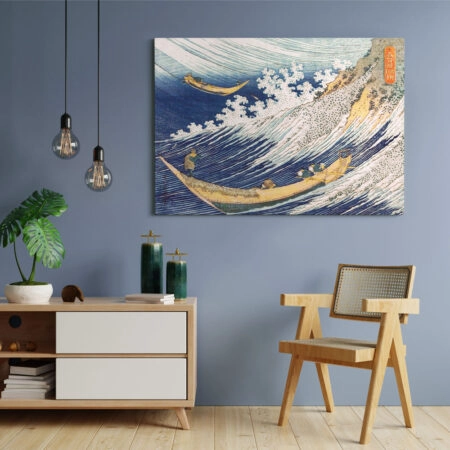 Πινακας σε καμβά HOKUSAI - A WILD SEA AT COSHI - Hokusai Katsushika
