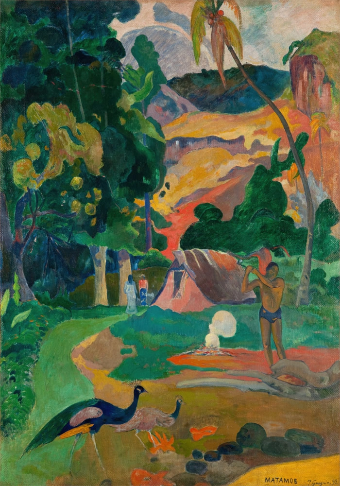 Πινακας σε καμβά PAUL GAUGUIN - LANDSCAPE WITH PEACOCKS