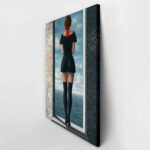 Πινακας σε καμβά WOMAN IN FRONT OF SEA RETRO DREAMSCAPE