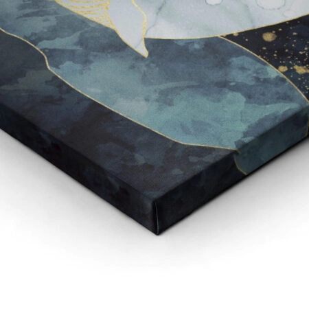 Σετ Δίπτυχος Πινακας σε καμβά ABSTRACT GOLD ILLUSTRATION WITH WHALE - Αφηρημενα και Abstract Sticky 2
