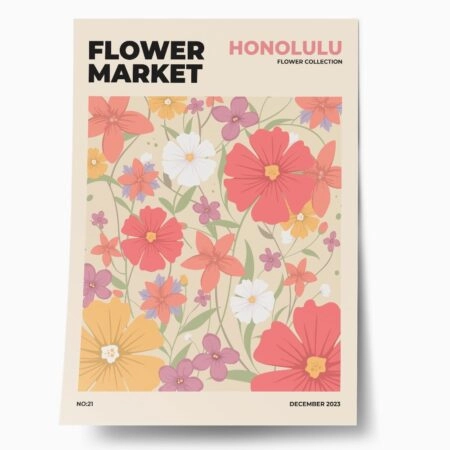 Πόστερ FLOWER MARKET HONOLULU - Botanical - Λουλούδια Sticky 1
