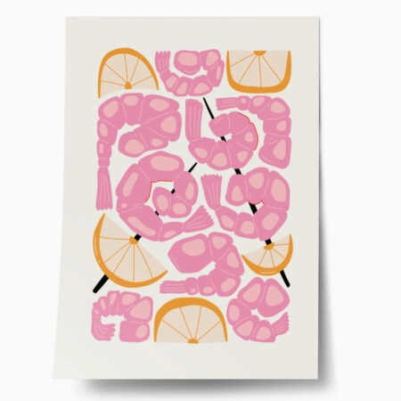 Πόστερ ABSTRACT SHRIMPS - Food & Drink Sticky 1