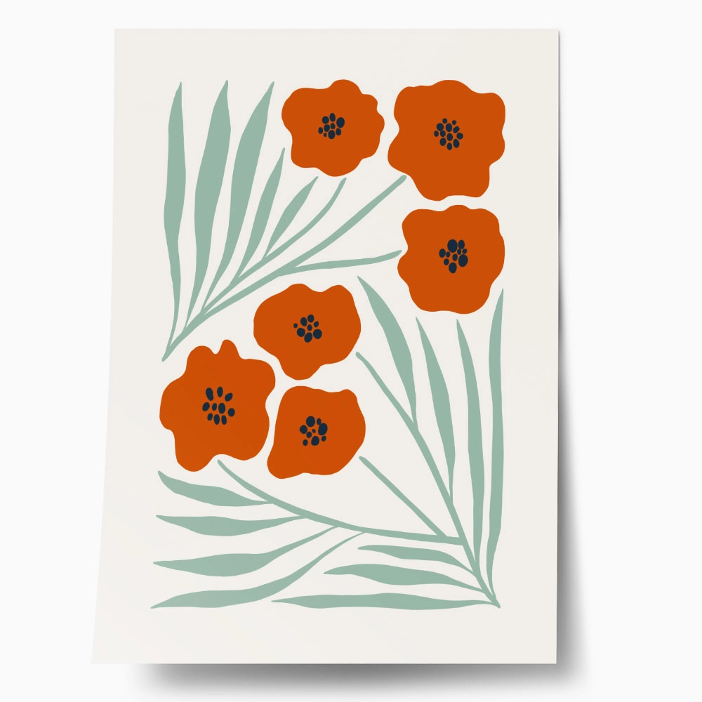 Πόστερ RED AND GREEN FLOWERS
