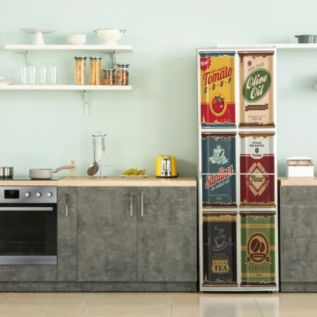 Αυτοκόλλητο ψυγείου RETRO FOOD CANS - Food and Drink Sticky 2