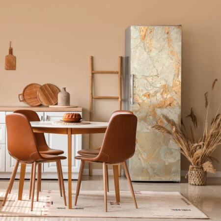 Αυτοκόλλητο ψυγείου ORANGE AND BEIGE MARBLE - Απομιμηση υλικων Sticky 1