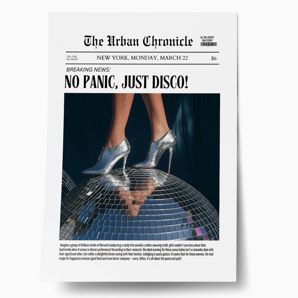 Πόστερ RETRO TRENDY NO PANIC JUST DISCO