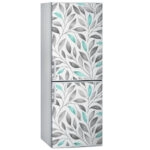 Αυτοκόλλητο ψυγείου FLORAL GREY AND BLUE LEAVES