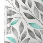 Αυτοκόλλητο ψυγείου FLORAL GREY AND BLUE LEAVES