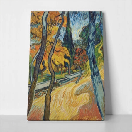 Πινακας σε καμβά VAN GOGH - ARBRES DANS LE JARDIN DE LASILE