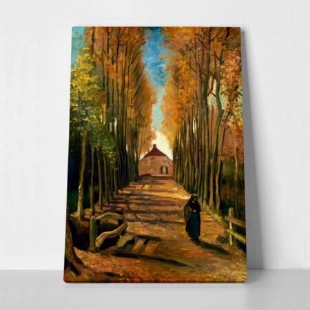 Πινακας σε καμβά VAN GOGH - AVENUE OF POPLARS IN AUTUMN