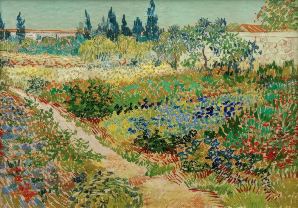 Πινακας σε καμβά VAN GOGH - BLUEHENDER GARTEN MIT PFAD