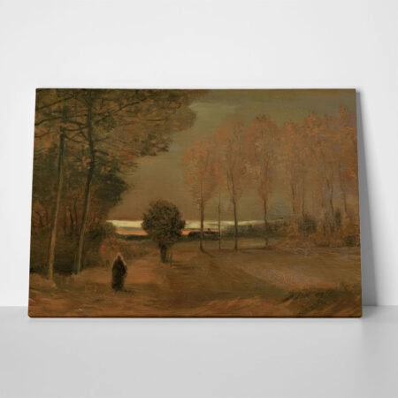 Πινακας σε καμβά VAN GOGH - HERBSTLANDSCHAFT BEI ABEND