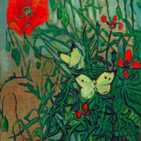 Πινακας σε καμβά VAN GOGH - SCHMETTERLINGE AUF MOHNBLUETEN - Vincent Van Gogh Sticky 4
