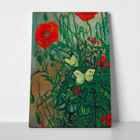 Πινακας σε καμβά VAN GOGH - SCHMETTERLINGE AUF MOHNBLUETEN