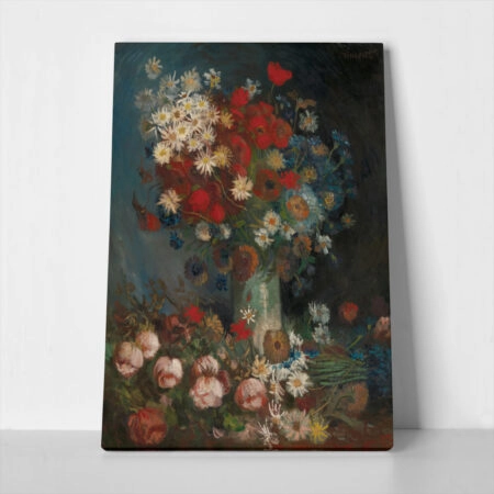 Πινακας σε καμβά VAN GOGH - STILL LIFE WITH MEADOW FLOWERS AND ROSES