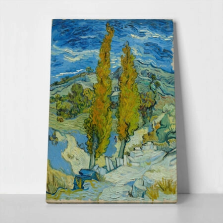 Πινακας σε καμβά VAN GOGH - TWO POPLARS IN THE ALPILLES NEAR SAINT-RÉMY
